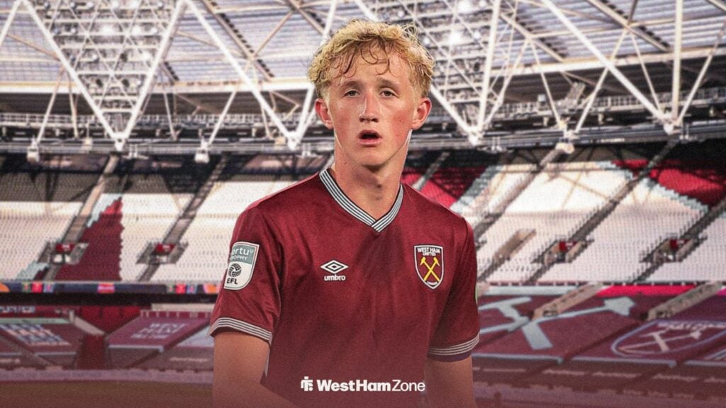 West Ham talent Airidas Golambeckis at London Stadium.