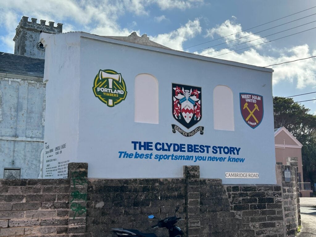 Clyde Best mural in Somerset, Bermuda.