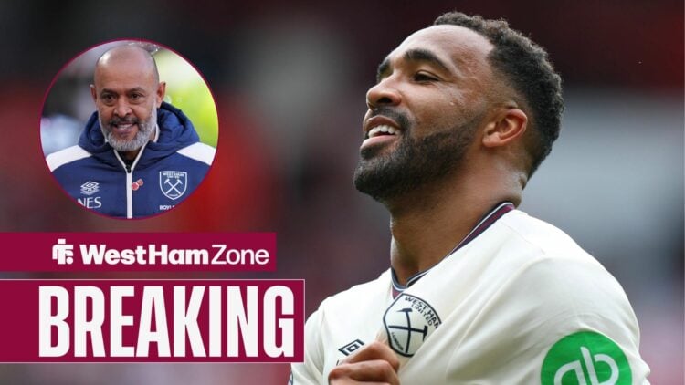 West Ham's Callum Wilson with Nuno Espirito Santo inset