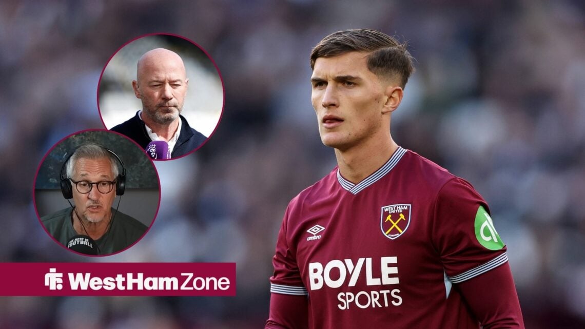 West Ham ace Freddie Potts, Alan Shearer and Gary Lineker in inset.