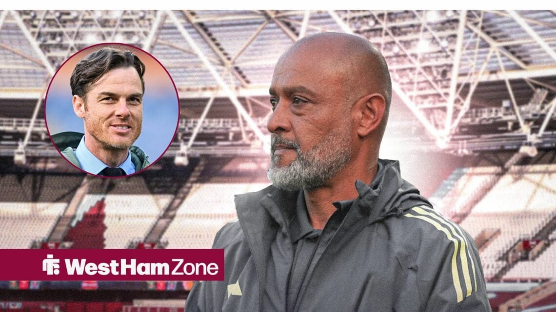 West Ham boss Nuno Espirito Santo, Scott Parker in inset.
