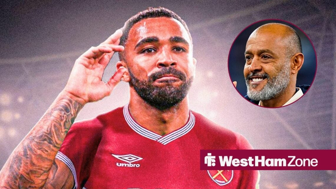 West Ham striker Callum Wilson and Nuno Espirito Santo in circular inset