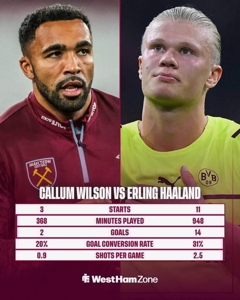 Callum Wilson vs Erling Haaland in the Premier League