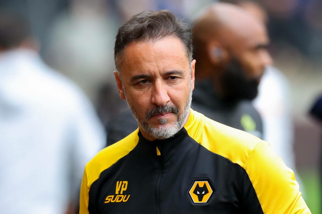 Vitor Pereira looking annoyed in a Wolves tracksuit