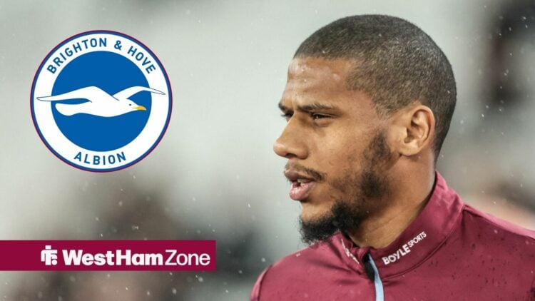 Jean-Clair Todibo alongside a circle inset of the Brighton badge.