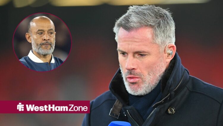 Jamie Carragher alongside a circle inset of Nuno Espirito Santo.