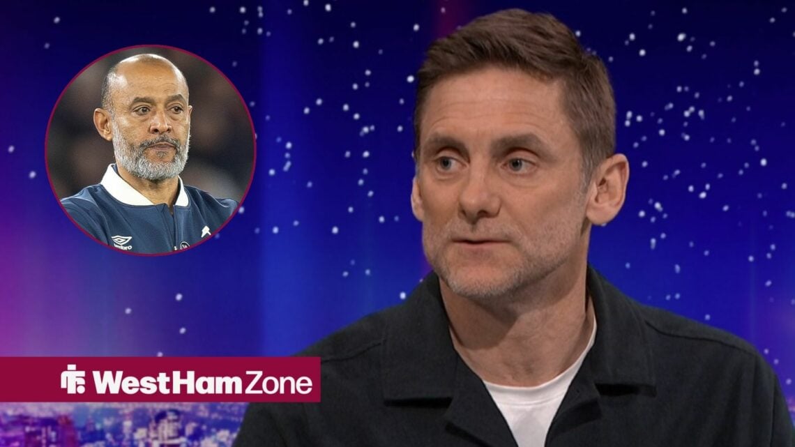 Rob Green looking annoyed on Match of the Day towards a circle inset of Nuno Espirito Santo looking frustrated