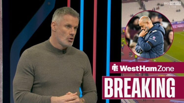 Jamie Carragher talking about West Ham, alongside Nuno Espirito Santo