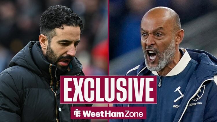 Nuno Espirito Santo screaming in the direction of Ruben Amorim.