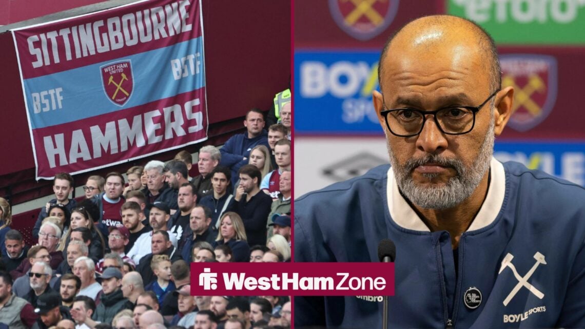 Nuno Espirito Santo and West Ham fans