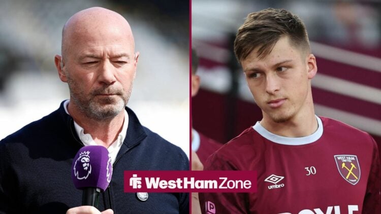 Alan Shearer looking at Ollie Scarles.