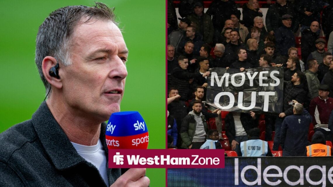 Chris Sutton looking at David Moyes out banner.