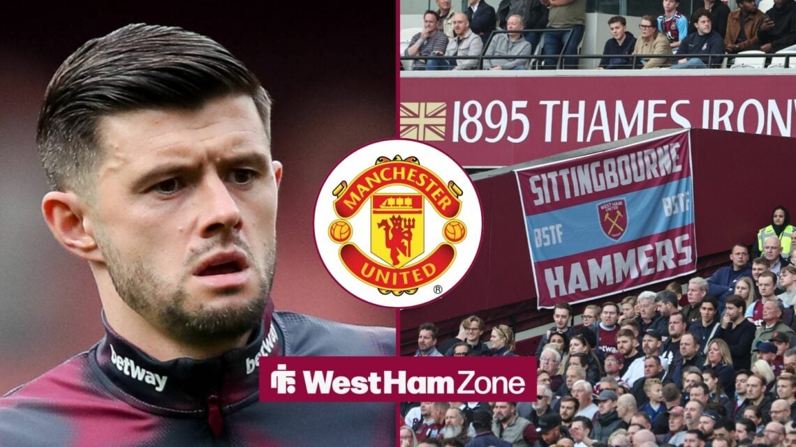 Aaron Cresswell looking at the West Ham United fans.