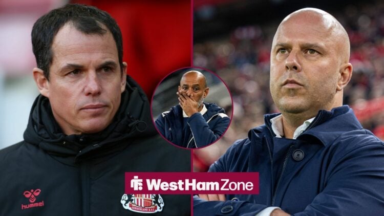 Regis Le Bris and Arne Slot with Nuno in frame