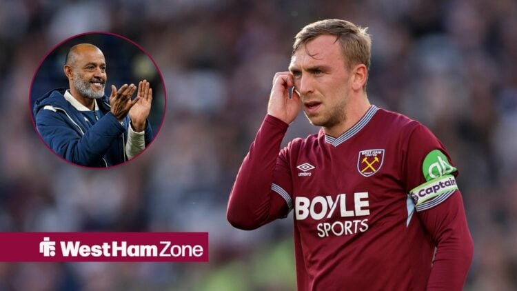 Jarrod Bowen next to Nuno Espirito Santo