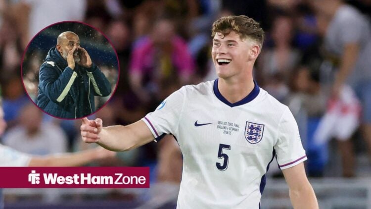 Charlie Cresswell smiling in an England shirt and Nuno Espirito Santo shouting in the rain in a round overlay