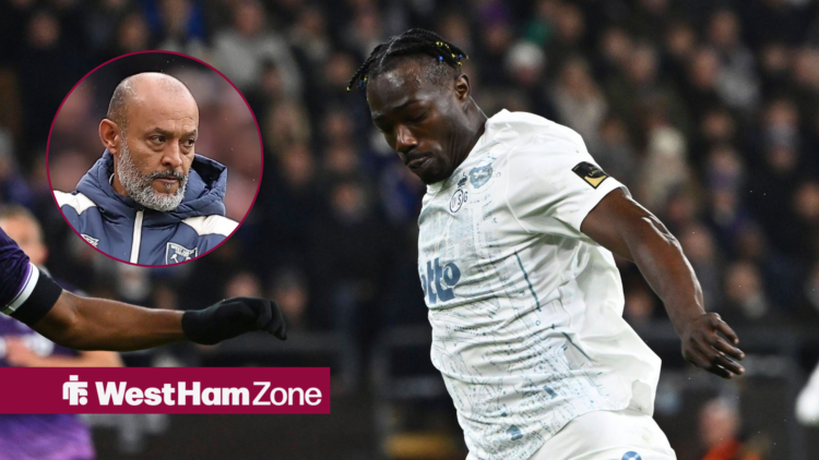 Promise David next to a circular inset of Nuno