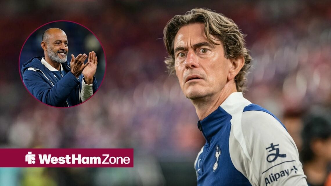 Thomas Frank next to Nuno Espirito Santo