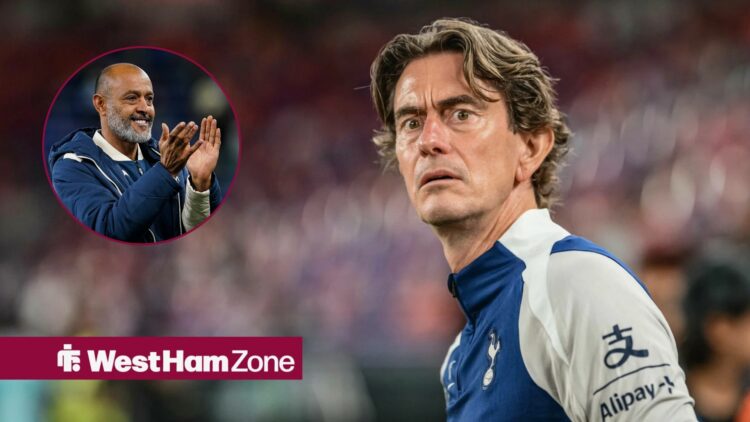 Thomas Frank next to Nuno Espirito Santo