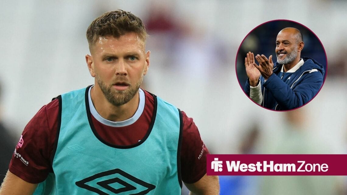 Niclas Fullkrug next to a circular inset of Nuno Espirito Santo