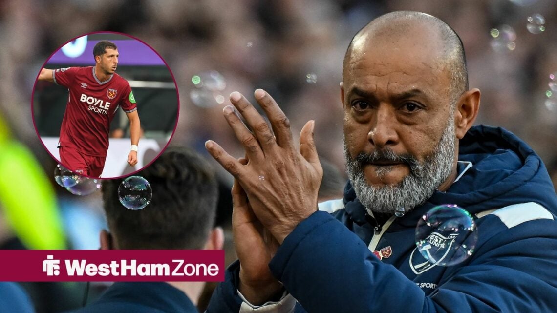 West Ham's Nuno Espirito Santo with Guido Rodriguez inset