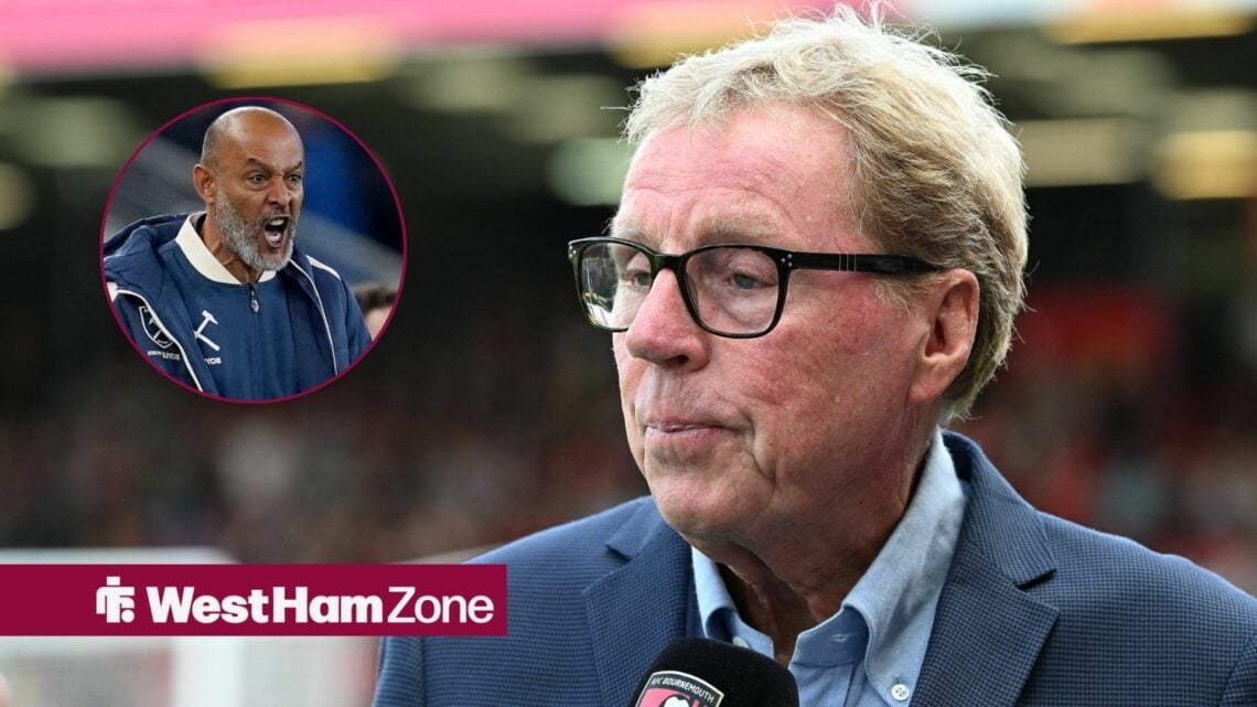 Former West Ham manager Harry Redknapp, Nuno espirito Santo in inset.