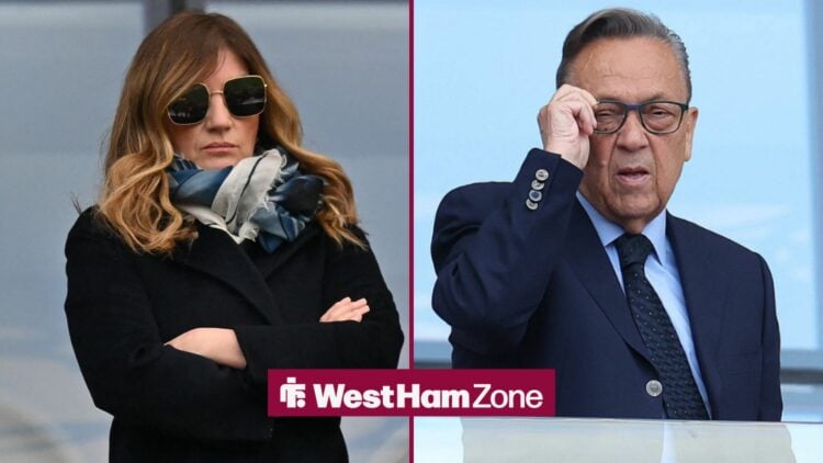West Ham chiefs David Sullivan and Karren Brady.