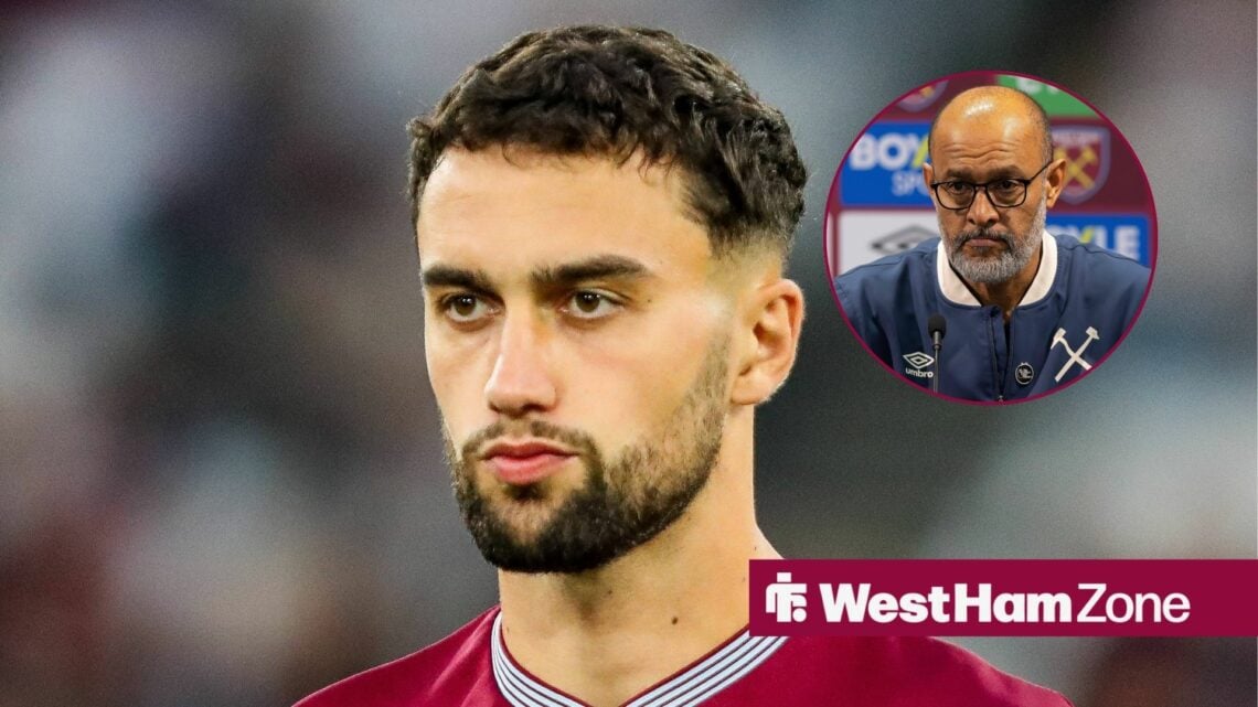 West Ham's Max Kilman with Nuno inset