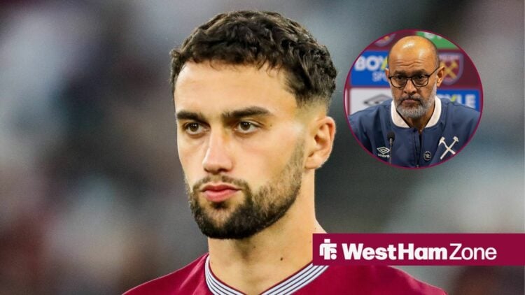 West Ham's Max Kilman with Nuno inset