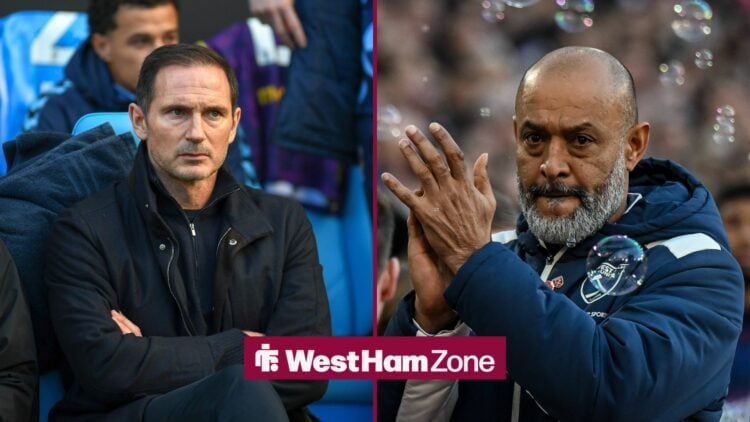 Split image of Coventry's Frank Lampard and West Ham's Nuno Espirito Santo