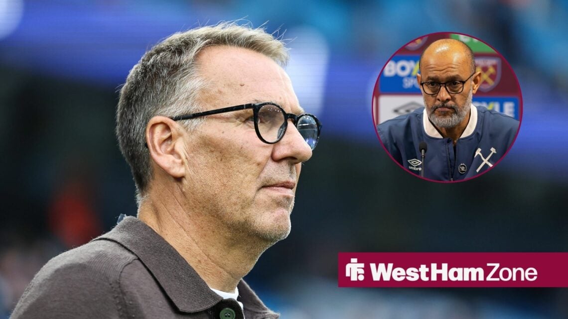 Paul Merson with West Ham boss Nuno Espirito Santo inset