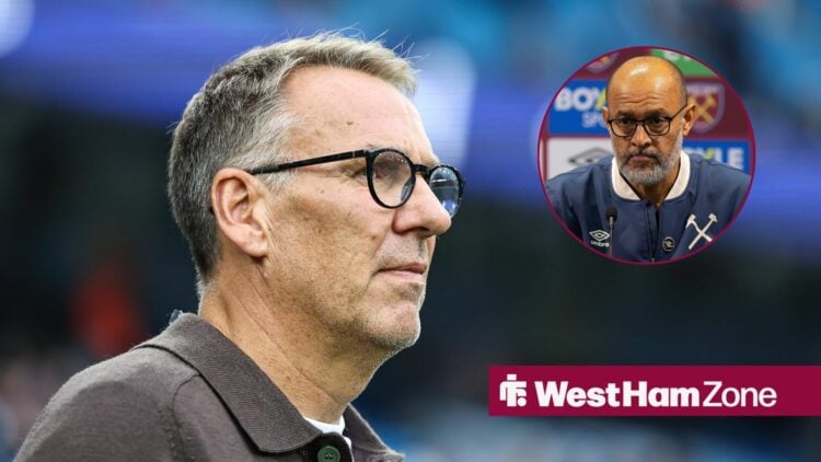 Paul Merson with West Ham boss Nuno Espirito Santo inset