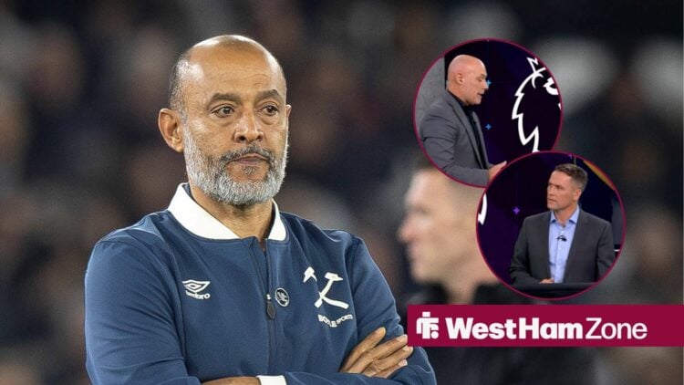 Nuno Espirito Santo folds his arms and Howard Webb and Michael Owen look at each other in round overlays