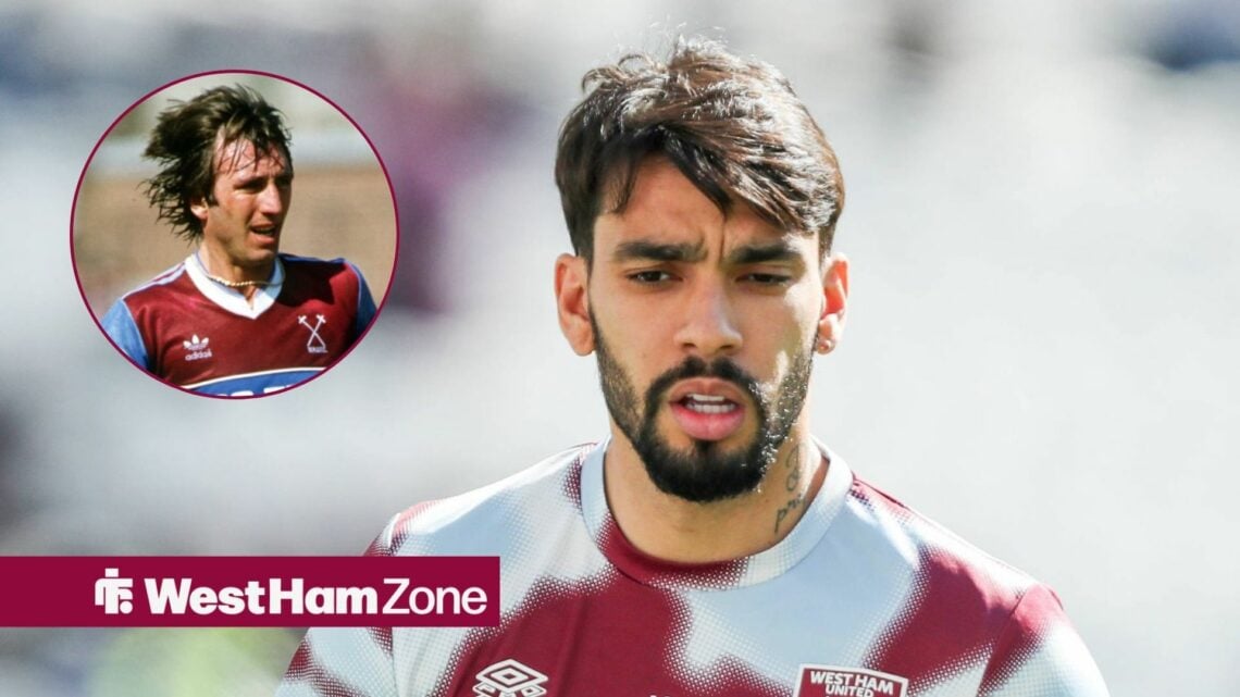 Lucas Paqueta with Billy Bonds in a round overlay