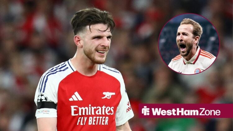 Declan Rice next to Harry Kane