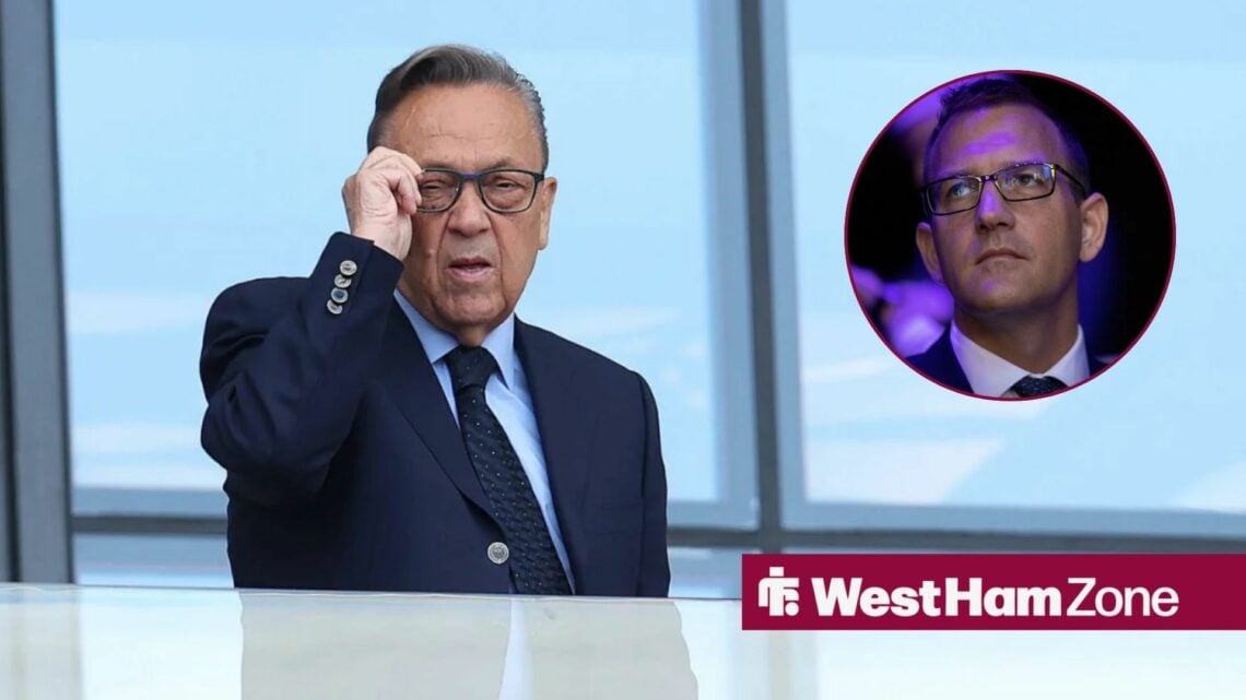 David Sullivan adjusts his glasses and Daniel Kretinsky in a round overlay