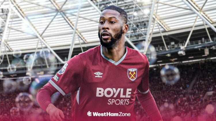 Everton striker Beto in a West Ham shirt.