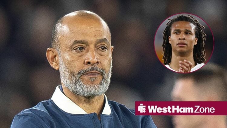 West Ham United manager Nuno Espirito Santo and Manchester City defender Nathan Ake in circular inset