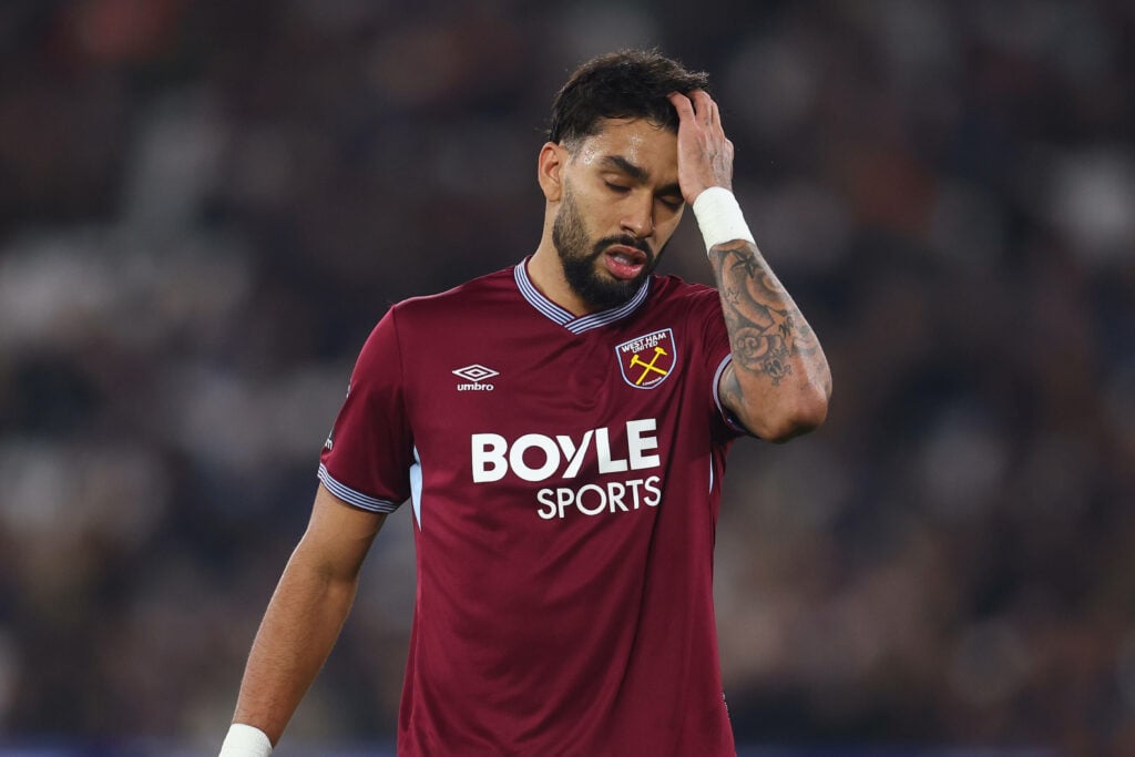 Lucas Paqueta rubs his hand through his hair