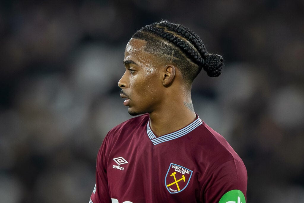 Crysencio Summerville in action for West Ham