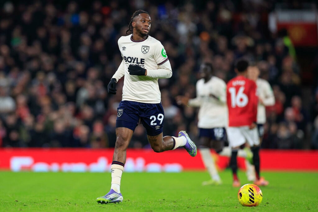 Aaron Wan-Bissaka playing for West Ham