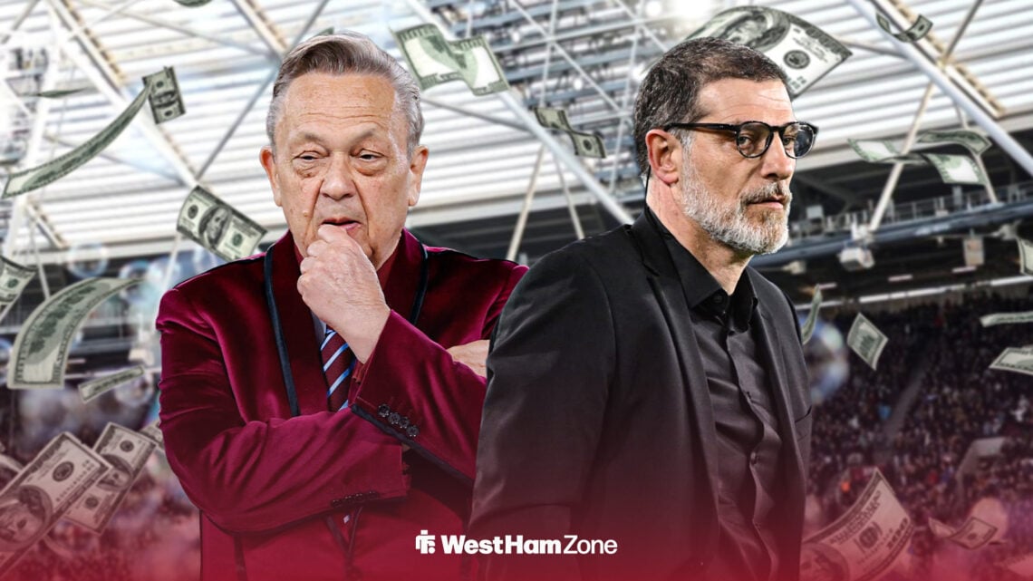 Slaven Bilic and David Sullivan stood alongside each other with the London Stadium in the background.