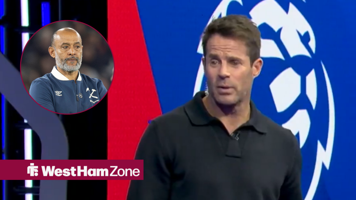 Jamie Redknapp looking a circular inset of Nuno Espirito Sano