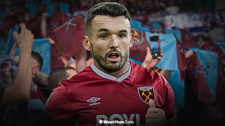 John McGinn in a West Ham shirt