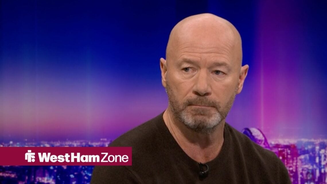 Alan Shearer looking to the left.