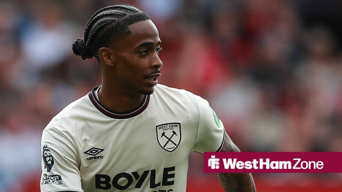 Crysencio Summerville in action for West Ham.