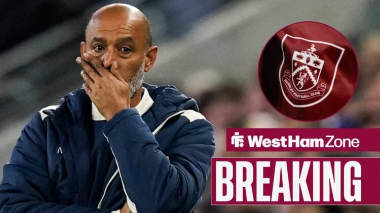 Nuno Espirito Santo and Burnley badge in circular inset.