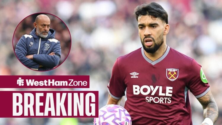 Lucas Paqueta with Nuno Espirito Santo in circular inset.