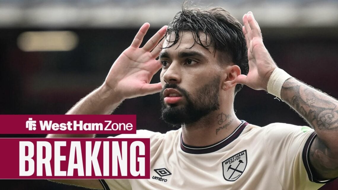Lucas Paqueta celebrating for West Ham