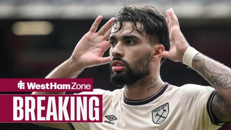 Lucas Paqueta celebrating for West Ham